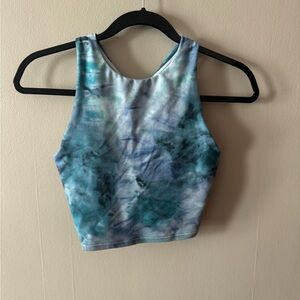 Athleta Blue Tie-Dye Workout Top